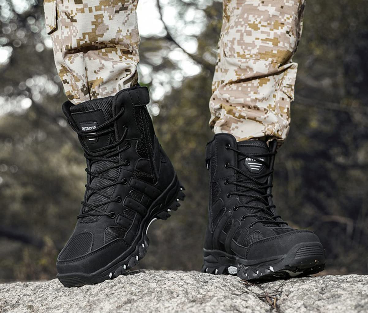 Bottes de Randonnée Pour Hommes Chaussures de Maintien de Cheville Imperméables Antidérapantes Chaussures de Trekking En Plein Air Pour Escalader Des Montagnes