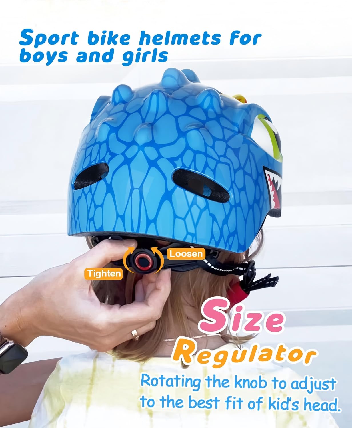 Kinder Fahrradhelm mit LED Licht | Niedliche 3D Dinosaurier Sicherheit Helm für Mädchen, Jungen 3-8 Jahre | Verstellbarer Atmungsaktive Kinderhelm für Fahrrad, Skateboard, Scooter, Skaten