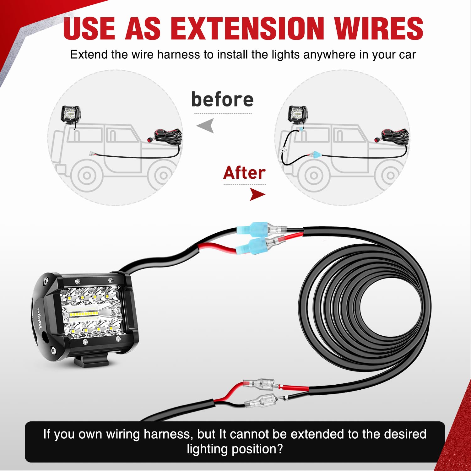 Nilight Cable de cobre sin oxígeno de 100 pies, 18 AWG, cable eléctrico trenzado de PVC, 2 conductores paralelos de 300 V CC, cables de extensión flexibles para tiras LED de iluminación