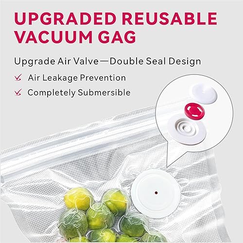 Miniatura 3 de Kit de actualización de bolsas selladoras al vacío con bomba automática para alimentos, bolsas Sous Vide sin BPA, reutilizables, compatibles con