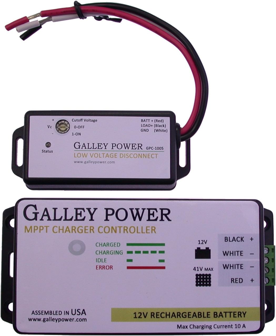12V/10A MPPT Solar Charge Controller with Low Voltage Disconnect Combo