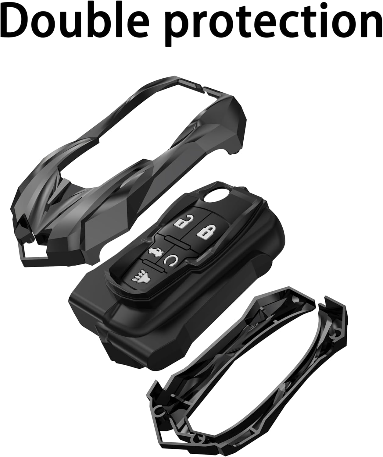 for Volkswagen Key Fob Cover Compatible with VW Jetta Passat 3 Button With Keychain