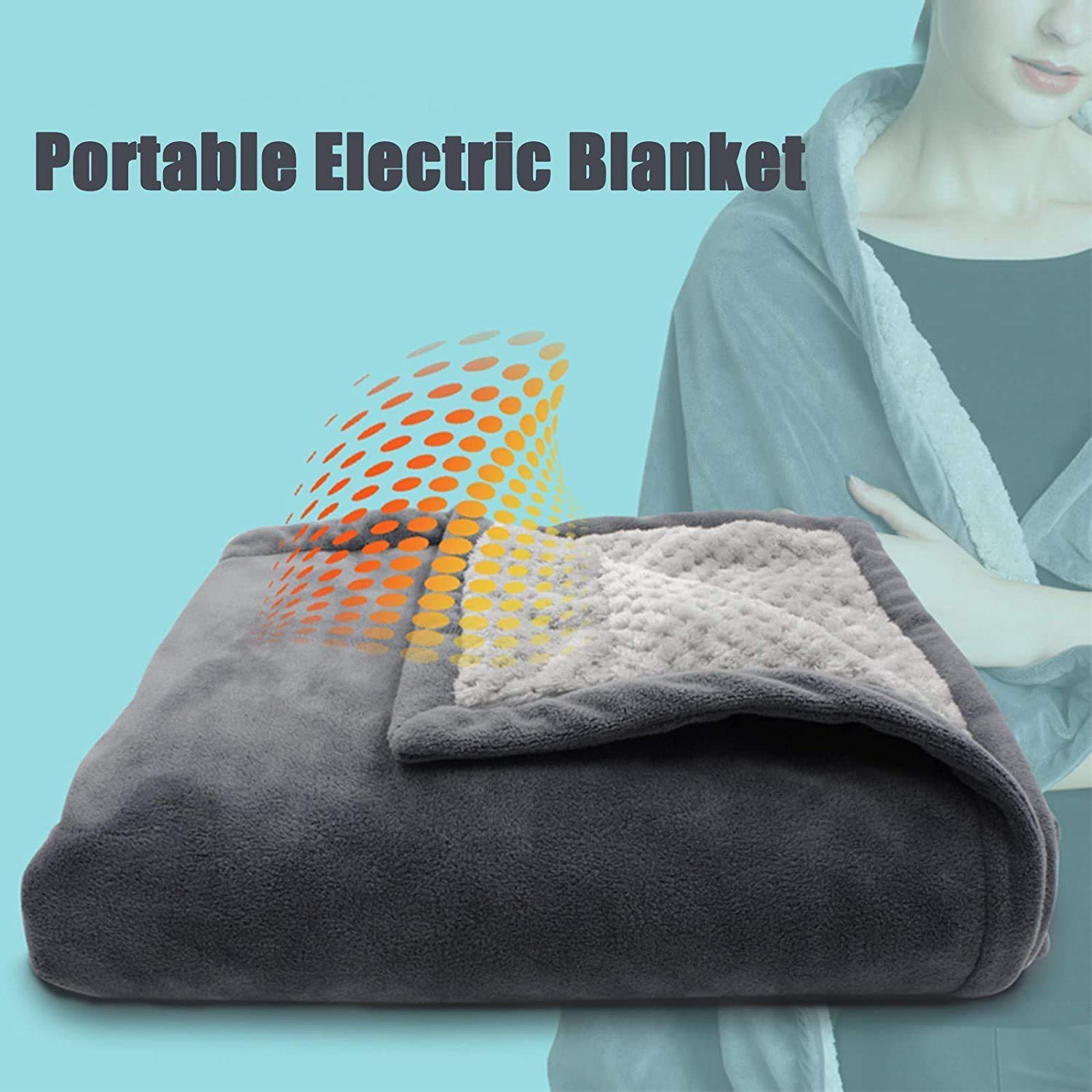 Coperta Riscaldata con Scialle Riscaldato Usb, Coperta Riscaldata Elettrica, con 3 Modalità Di Temperatura Regolabile Coperta Elettrica, per Aereo/Auto/Campeggio/Casa