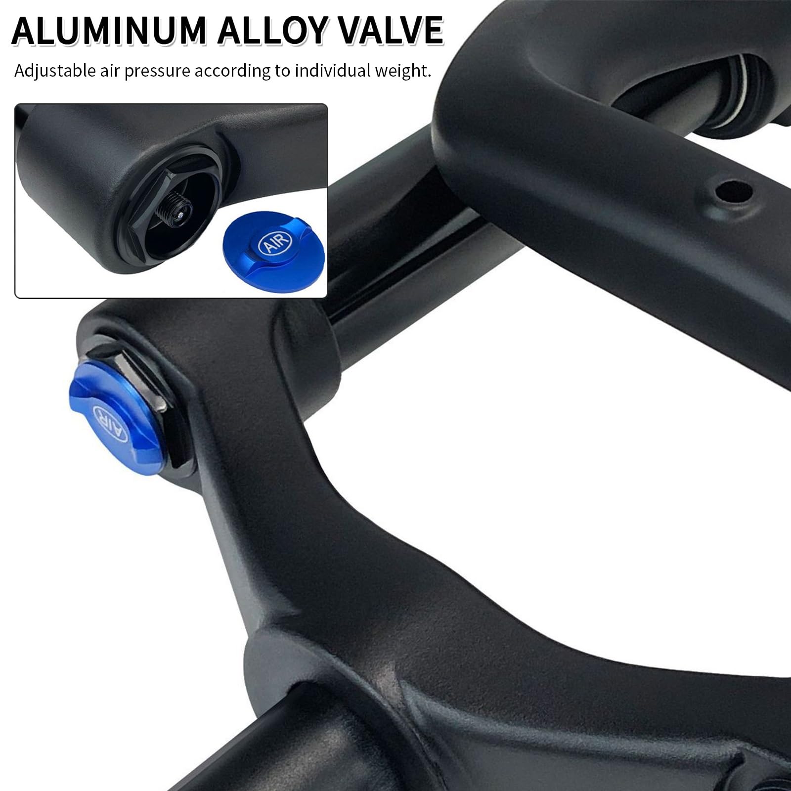 Forcella Ammortizzata per Fat Bike 20/26x4,0 MTB Forcella Anteriore Ad Aria Tubo Diritto da 1-1/8'' QR Freno A Disco Escursione 100mm Regolazione del Ritorno(Black,20in)