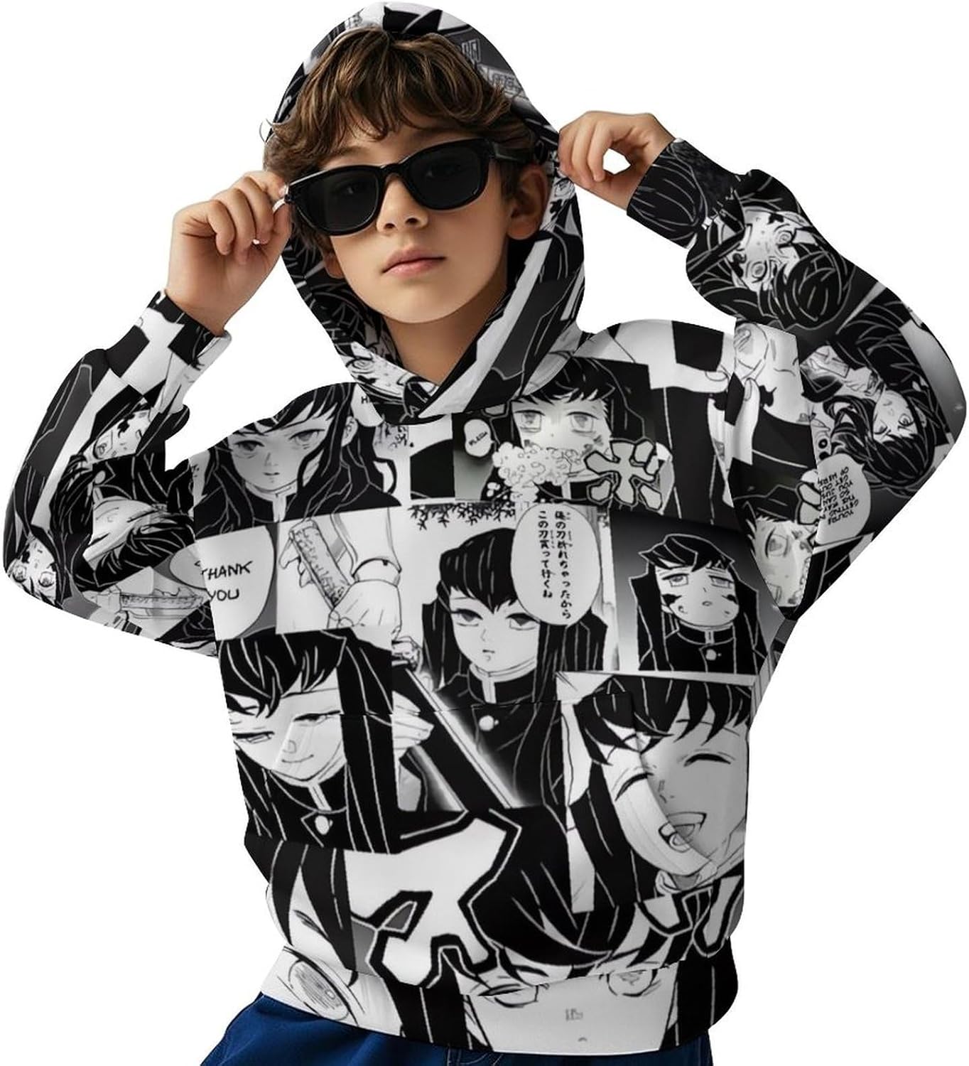 Muichiro Kids' Hoodie 3d Print Sweatshirt Soft Pullover Hooded With Big Pockets For Boys Or Girls