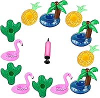 Vista 11 de Aoutacc Soportes de bebidas flotantes para piscina, inflables para bebidas, posavasos con mini bomba de aire