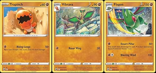 Flygon 076/172 Brilliant Stars - Evolution Pokemon 3 Card Lot - Rare Stage 2