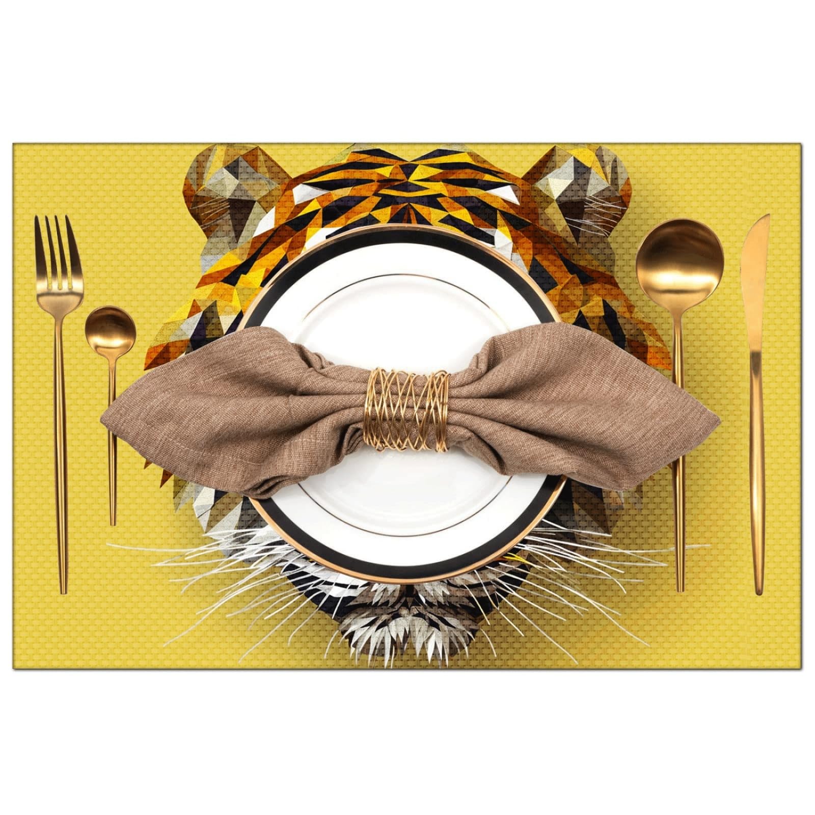 Tovagliette Lavabili 30X45Cm Stampa Tigre Tovagliette Americane Lavabili Colazione In Pvc Antiscivolo Tovaglietta Plastica Antimacchia Resistenti Al Calore Per Tavolo Della Cucina E Sala