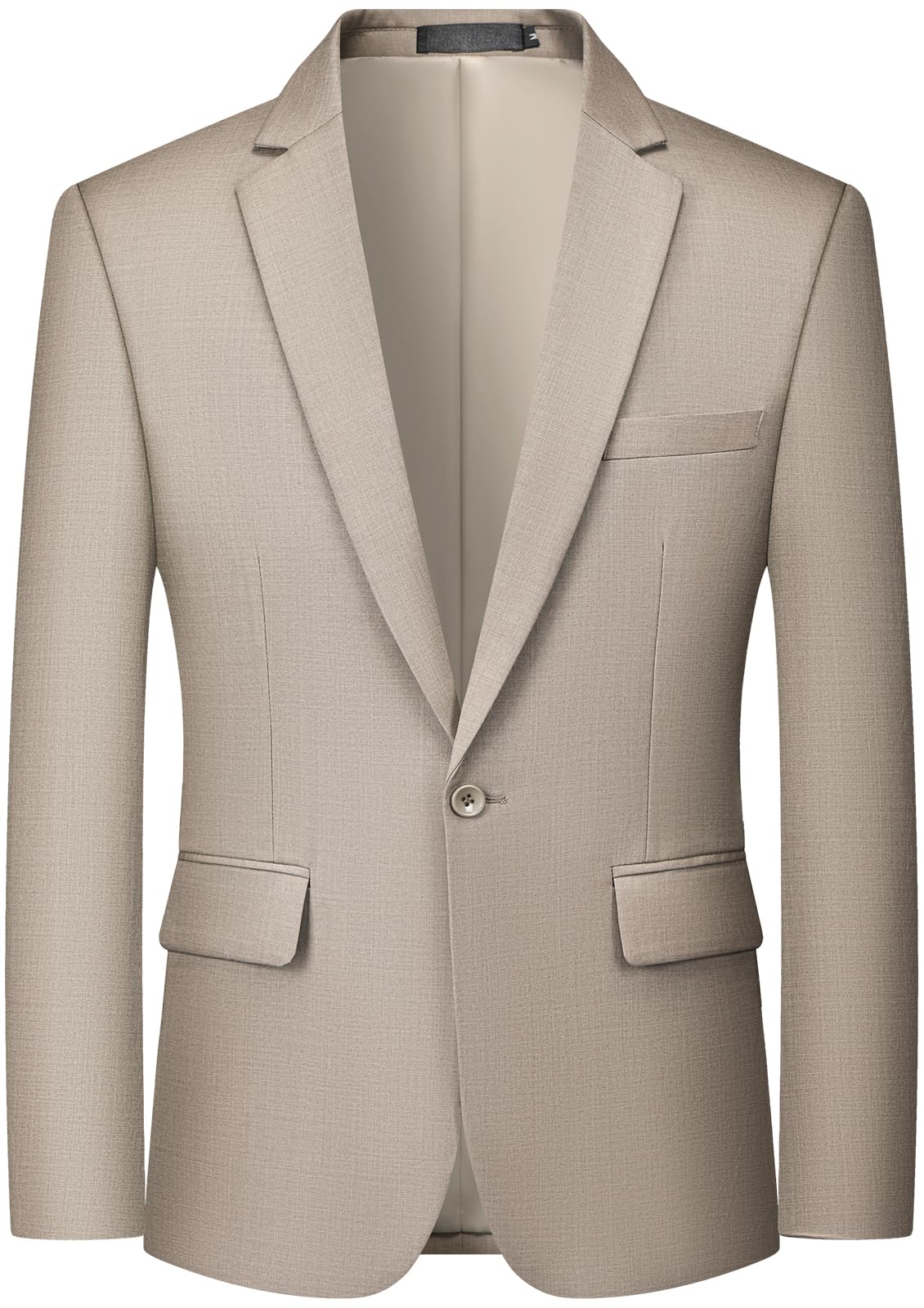 MAGE MALE Men's One Button Suit Jacket Elegant Solid Color Blazers Slim Fit Lightweight Sport Coats Blazer