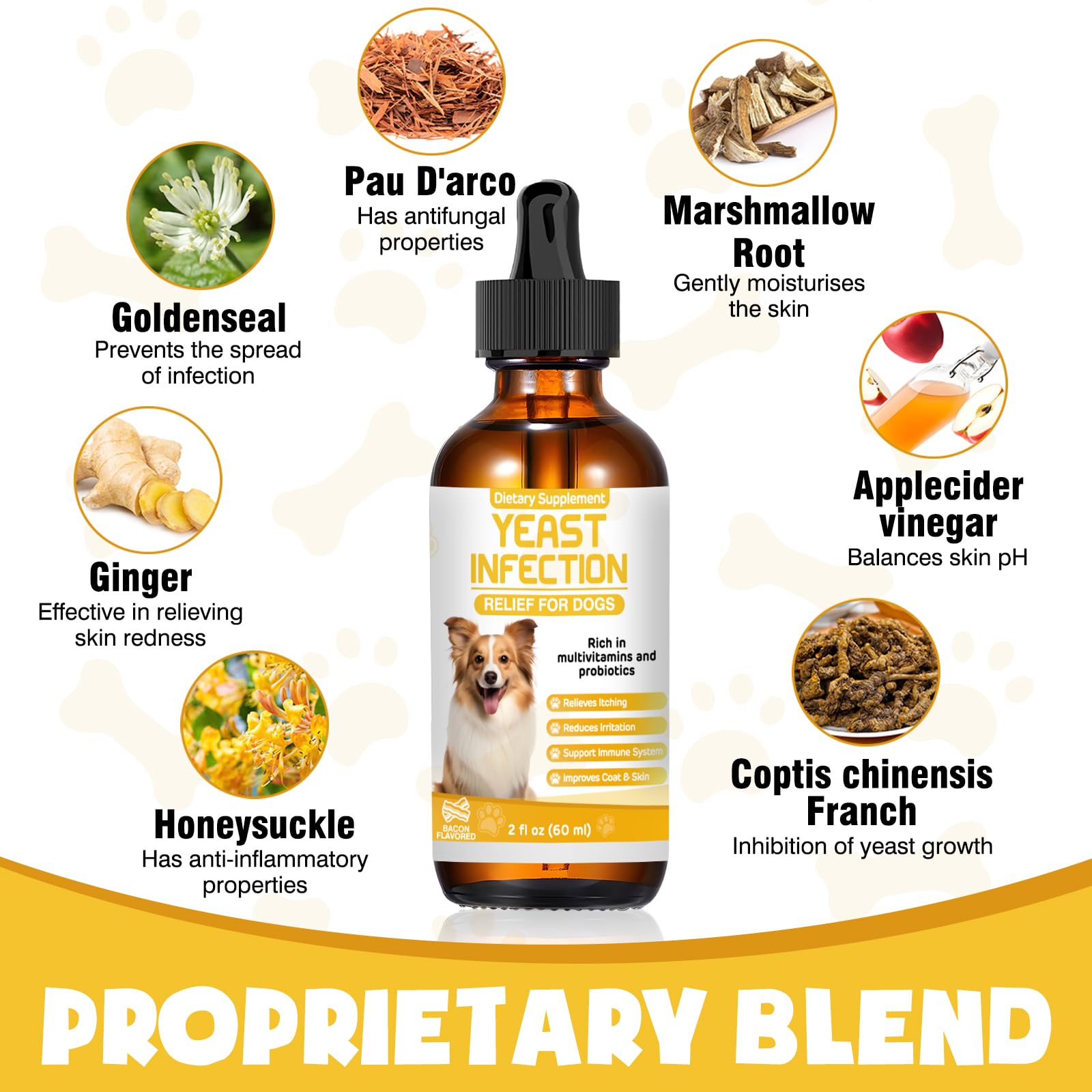 Supports Skin & Itch Comfort Drops for Dogs, Ear Wellness, Gentle Allergy Support & Skin Soothing for Dogs — view 3