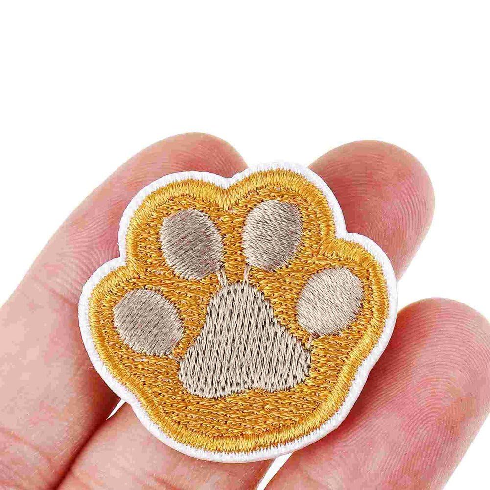 EHDWXVZM 14 paia di toppe in tessuto con motivo a zampe di gatto, toppe di riparazione, graziose toppe decorative, accessori da cucito fai da te, adatte per vestiti, cappelli, borse, ecc
