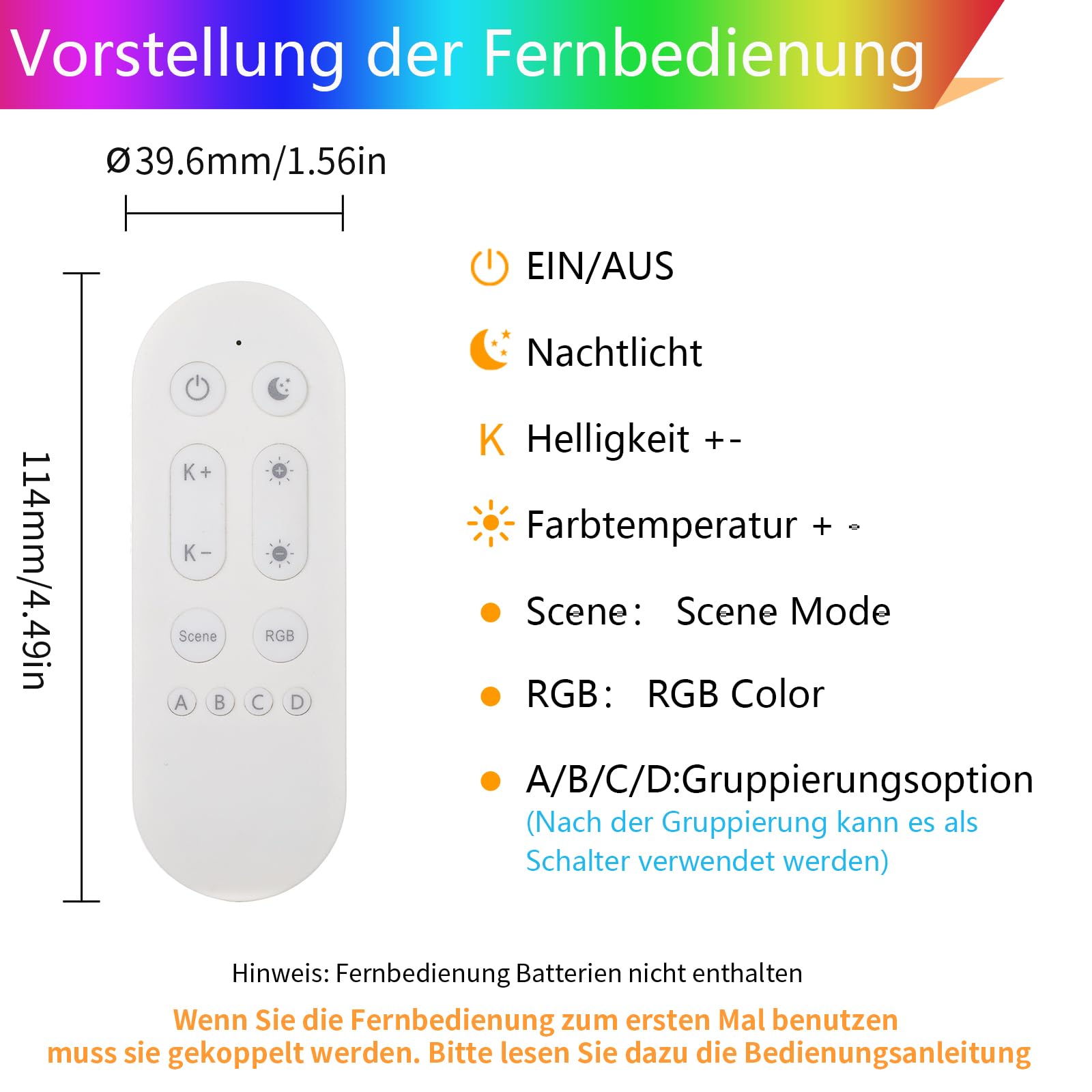 I-SHUNFA E27 RGB LED intelligente Bluetooth Lampen 7W 750LM, AC 230V | Helligkeit & Farbtemperatur einstellbar, 16 Millionen DIY-Farben, mehrfarbige Beleuchtung dimmbar (3 Pack With Fernbedienung)