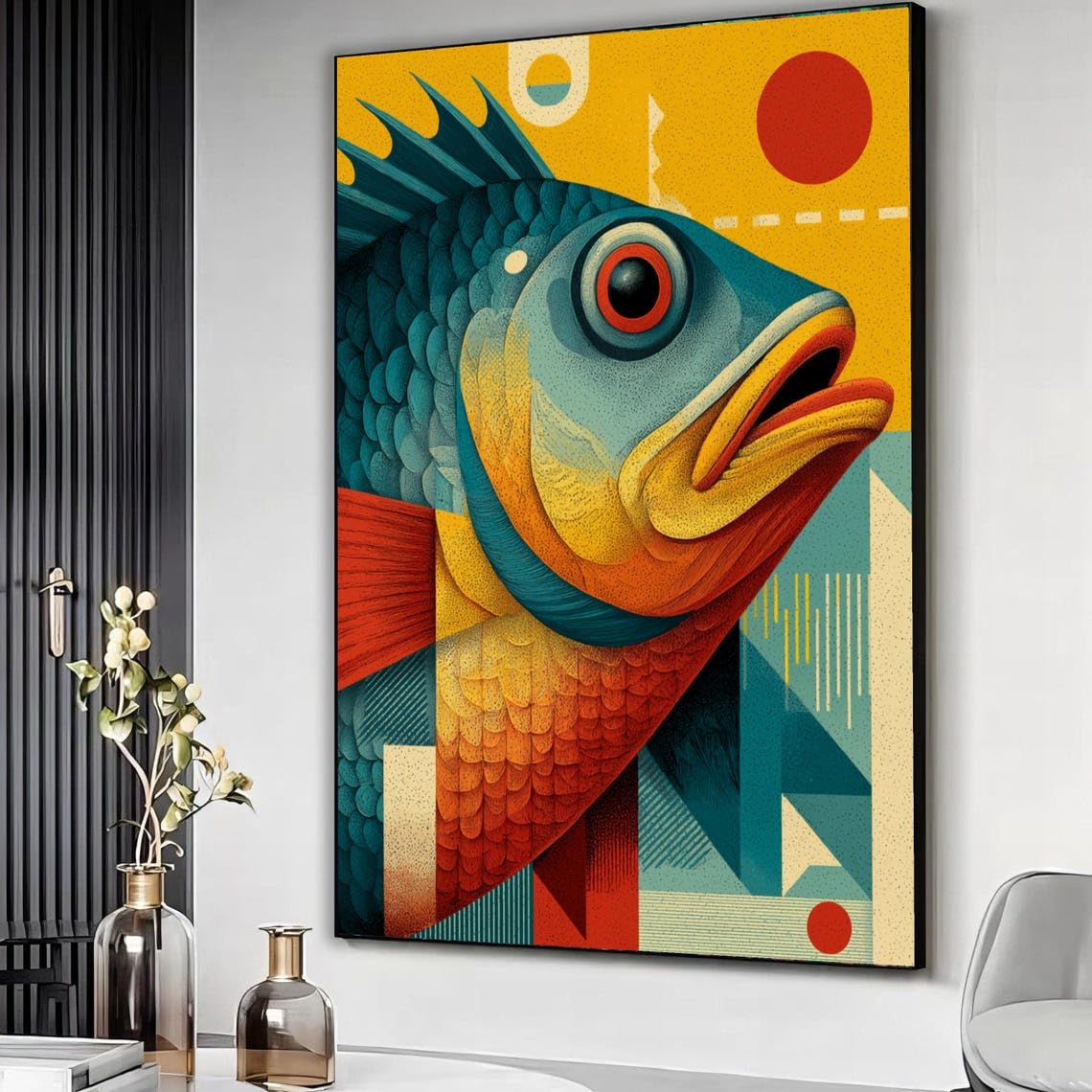 Pintura de decoración costera YUSUZHU lienzo abstracto marino premium 8