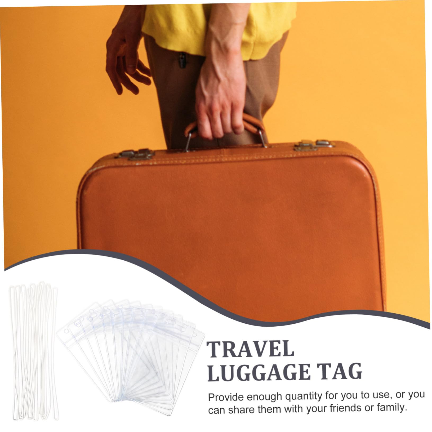 5 Porta Targhette Bagagli Con Zip – Etichette Riutilizzabili E Resistenti Per Valigia - Foto 2