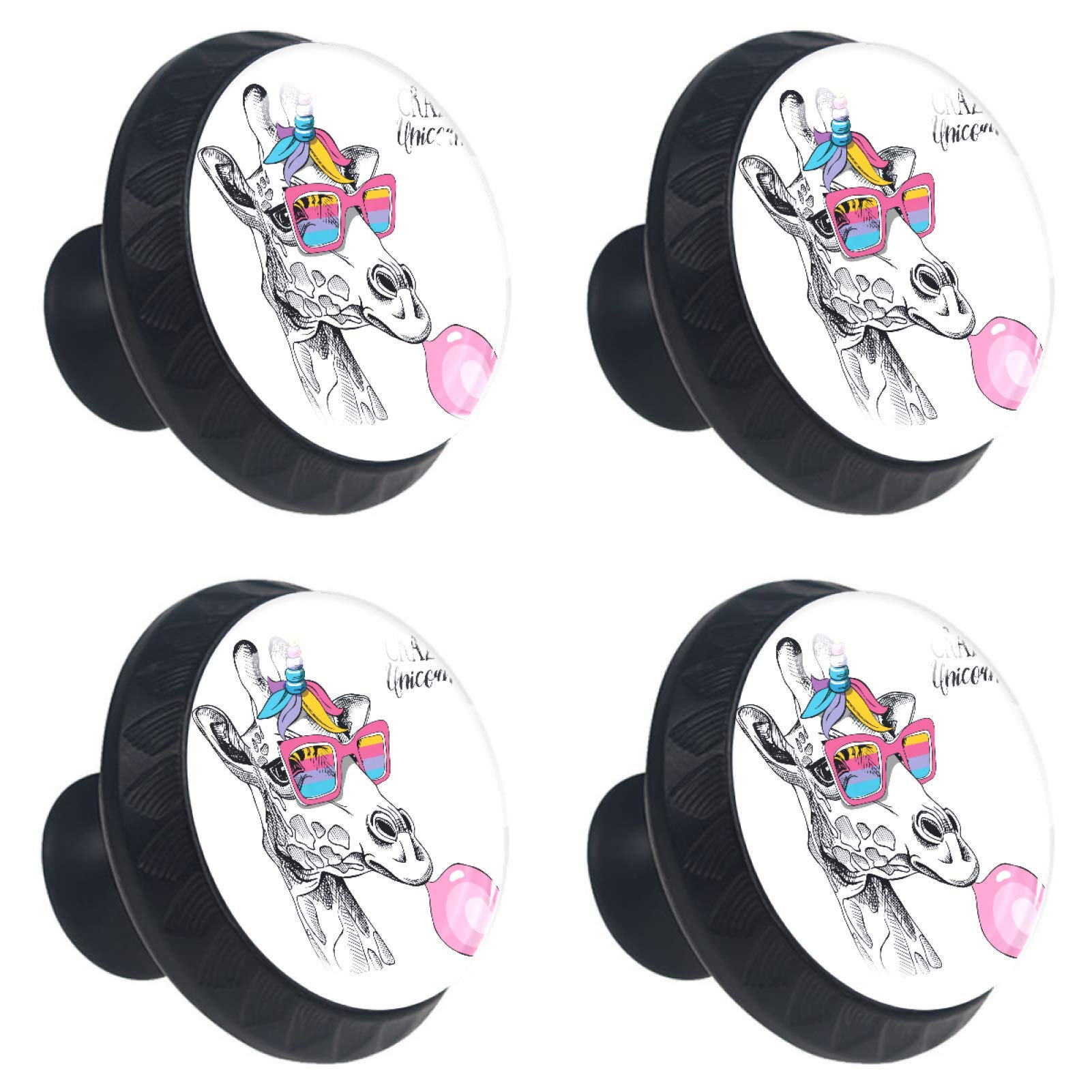 Boutons de placard girafe en verre pour personnaliser une chambre d'enfant