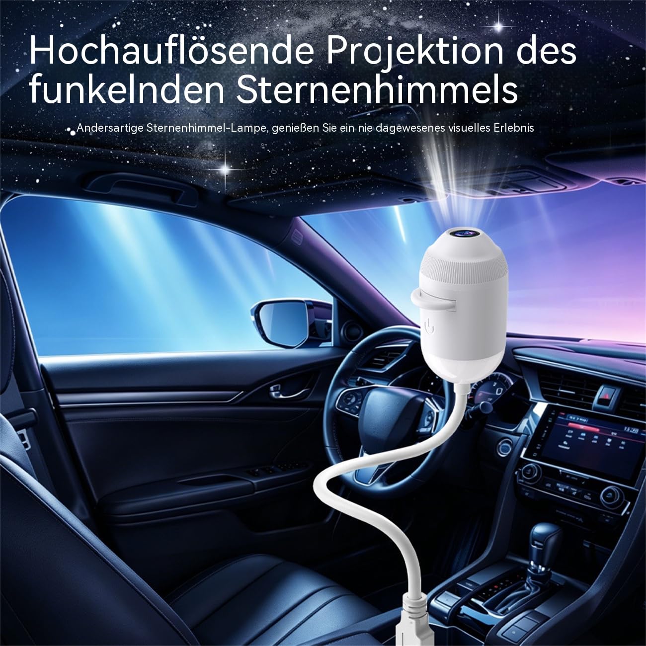 Sternenhimmel Projektor Lampe mit 360° Drehung, 24 Motive Nachtlicht mit USB, Mehrfach-Szenen & Augenfreundlichem LED – Schlafzimmer, Kinderzimmer, Auto & Geschenkidee