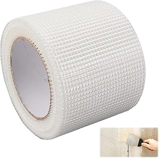 10CMx30M Glasfaserband Gewebeband, Selbstklebend Glasfasergewebe,Fiberglas Fugen Armierungsband,Spachtelnetz Fugenband Rolle,Glasfaser-Gewebeband,Glasfasertapete für Nahtflicken Wandriss Nahtreparatur