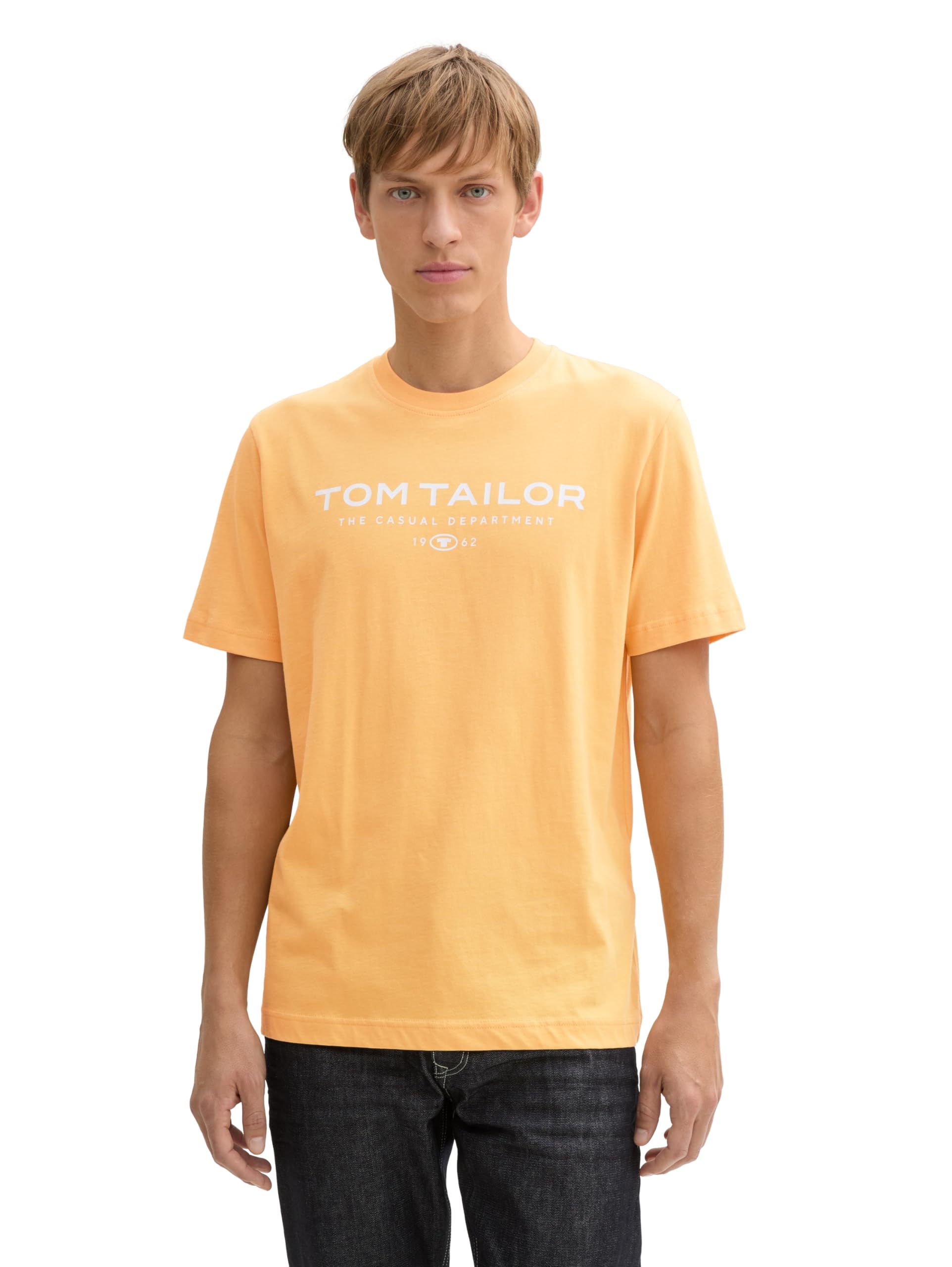 TOM TAILOR Men's Cotton T-Shirt with Logo Print