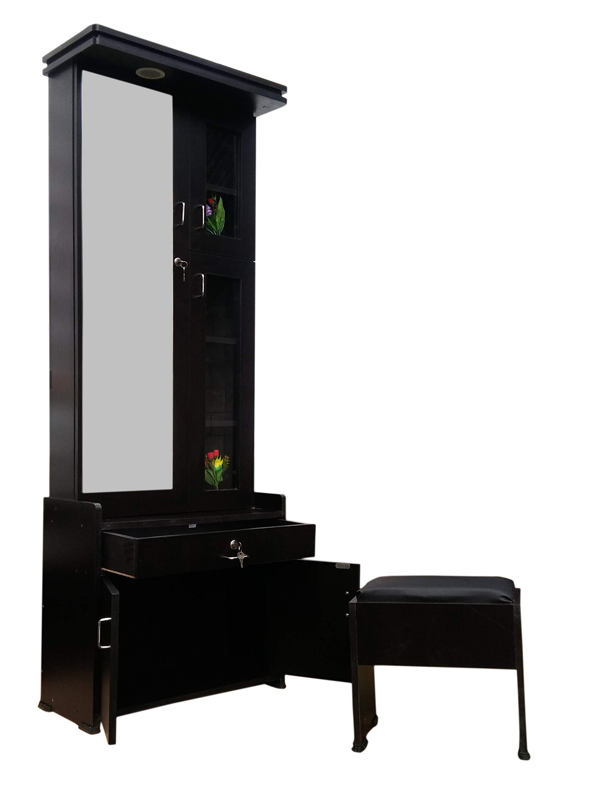 Engineered Wood Hudson'S Dressing Table With Full Storage (Dark Walnut) 1