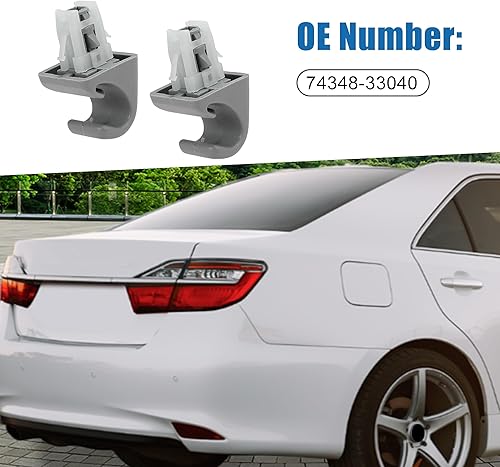 Miniatura 2 de Clip de gancho para visera solar 74348-33040 accesorio de coche para Toyota Camry 2007-2017 (juego de 2)