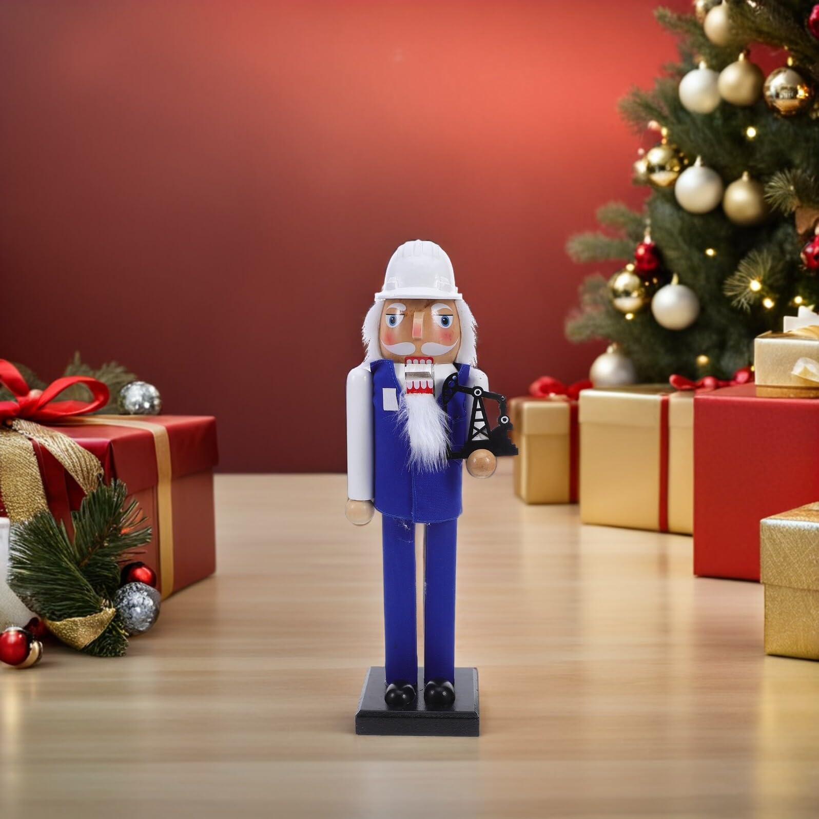 VICASKY Nussknacker-Soldat aus Holz für Kaminsims Dekorative Weihnachtsfigur Nussknacker-Ornament Traditionelles Spielzeug für Tischdekoration
