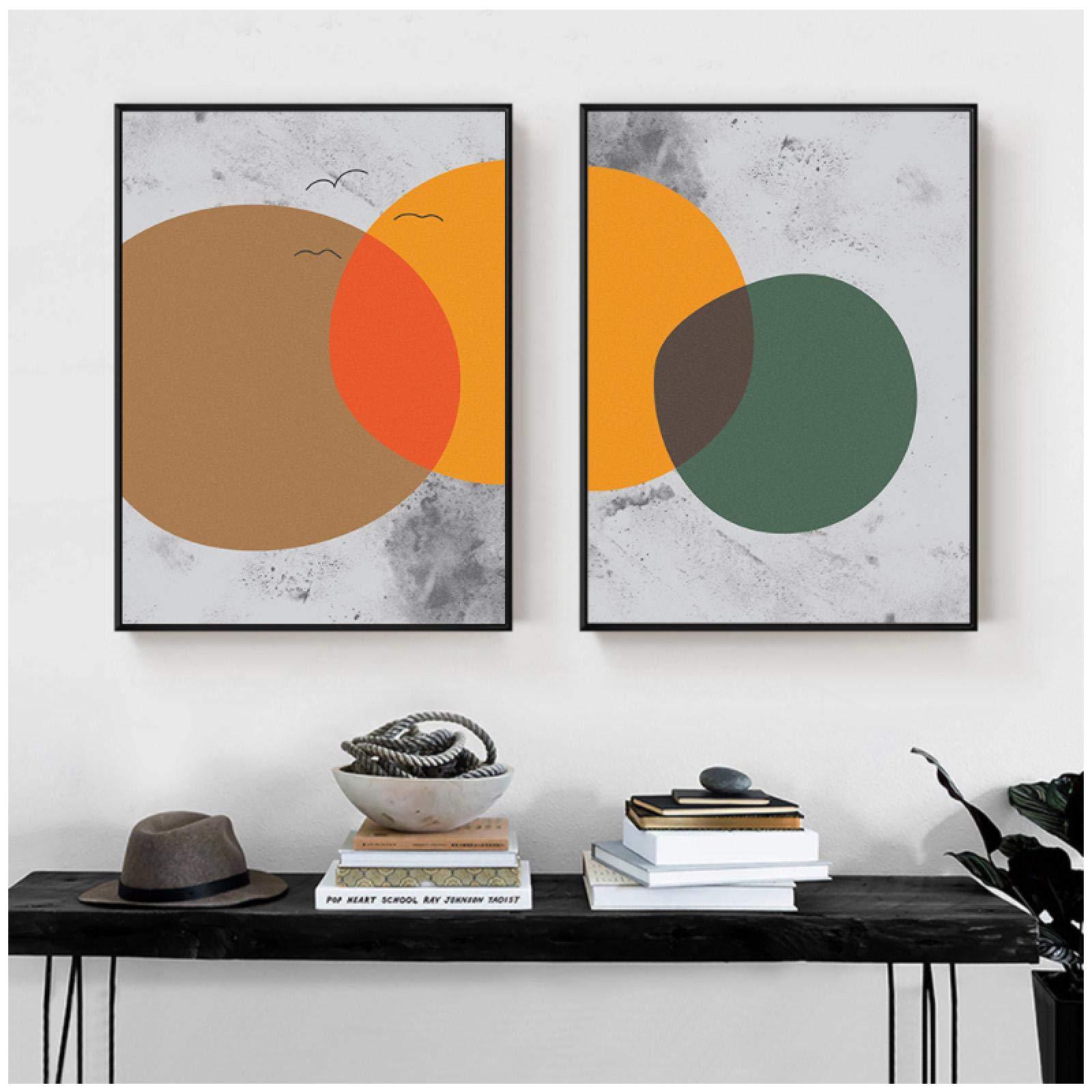 Amazon｜モダンアートキャンバス絵画2つの絵の組み合わせ北欧の壁