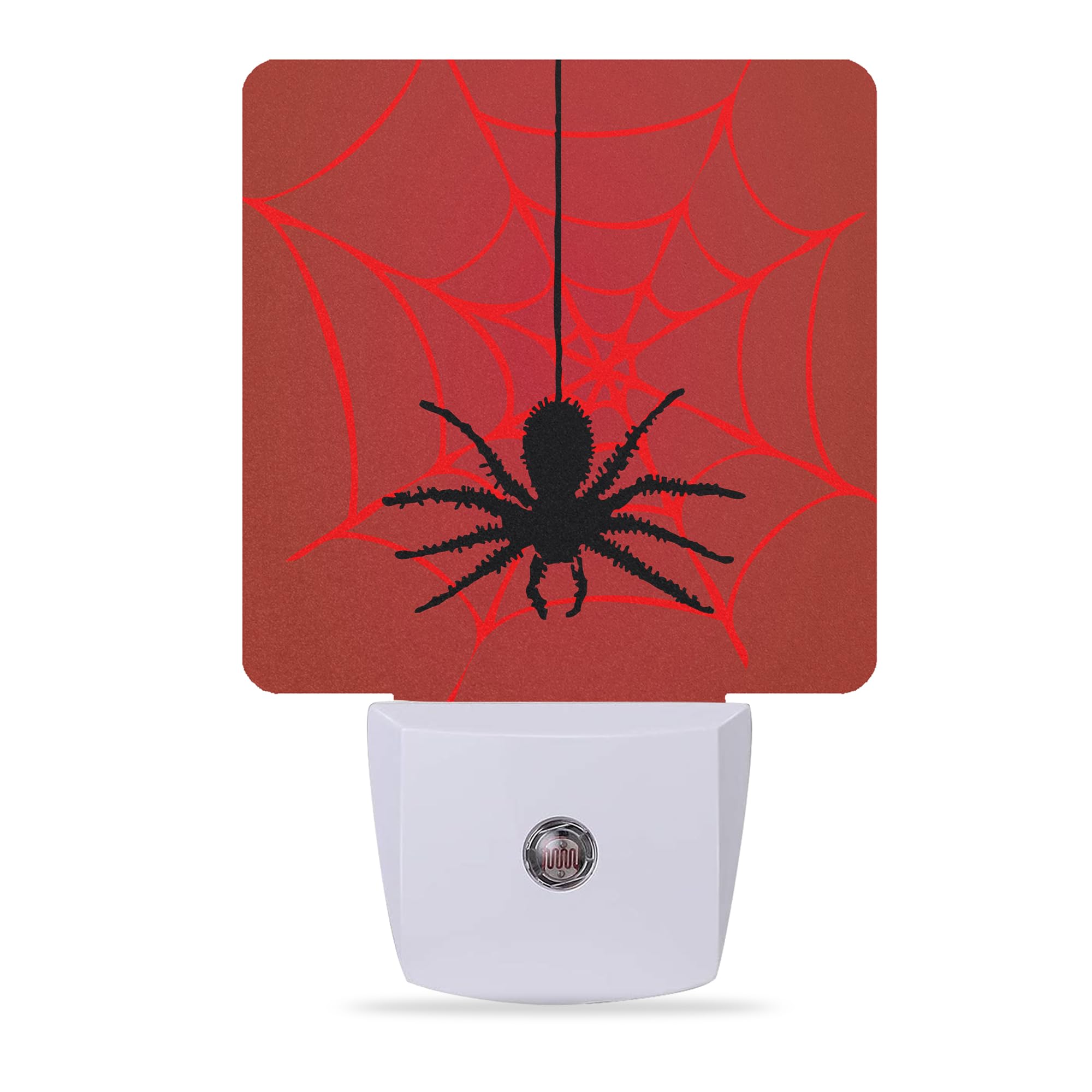 Night Lights Plug into Wall Spider Red Web Night Lights Dusk to Dawn Sensor Led Lamp for Women Men,Led Lights for Stairway/Hallway/Bedroom,0.5W, SBD04