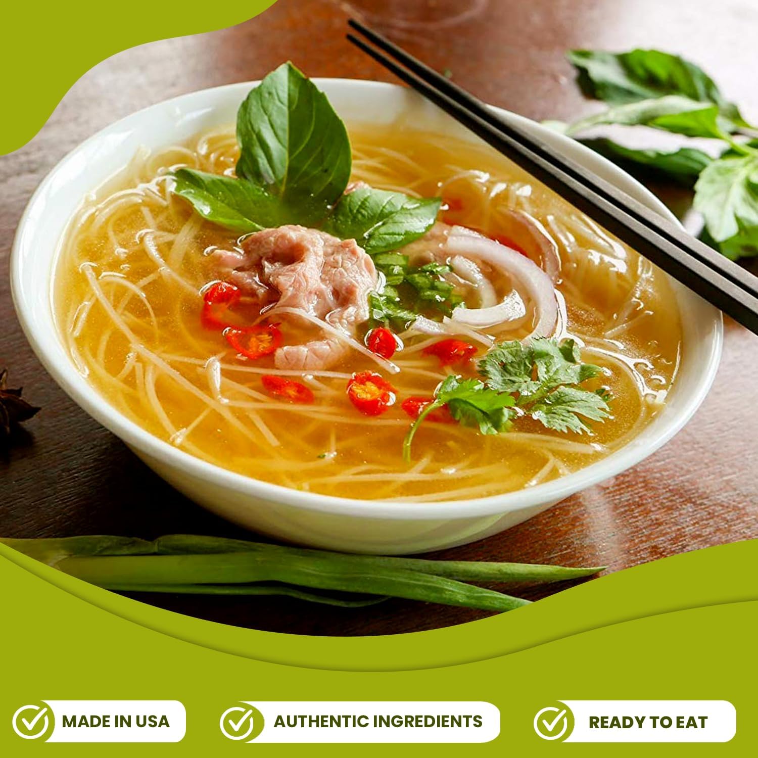 Essence of Lotus Instant Beef Pho Soup Mix — Ready-to-Eat Flavorful, Restaurant-Quality Pho broth, Made in the US (Beef Pho Soup Mix, 1-Pack)