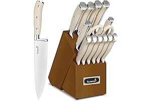 15-Piece Martha Stewart Knife Set with Block, High Carbon Stainless Steel, Razor-Sharp...