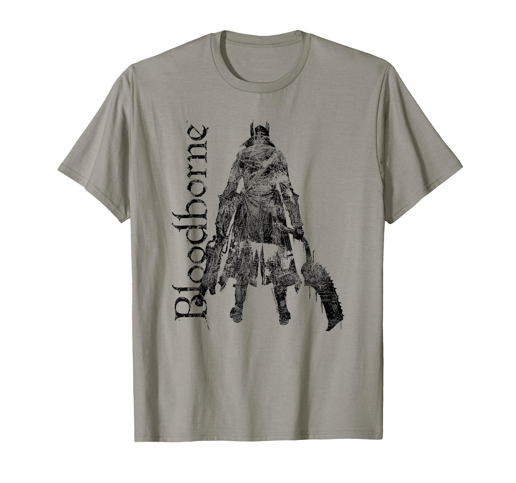 Bloodborne Hunter Silhouette with Logo Dark Video Game T-Shirt