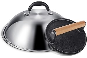 Blackstone Griddle Accessories: Heavy-Duty Round Melting Dome and Cast Iron Grill Press