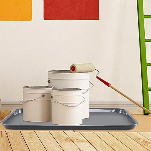 Miniatura 6 de Bandejas de plástico grandes grises, bandejas multiusos para botas, 25.23 x 17.59 pulgadas, 6 paquetes