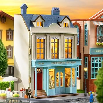 طقم منزل مصغر DIY، طقم بيت الدمية الخشبي CUTEROOM طقم صنع منزل صغير مع أثاث، طقم بيت الدمية DIY هدية عيد ميلاد للنساء متجر الهدايا