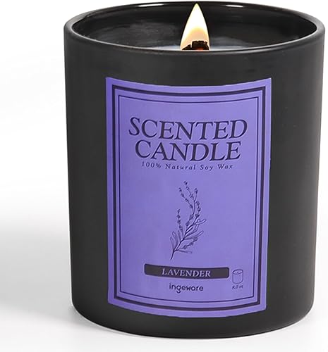 Velas perfumadas 100% cera de soja para el hogar velas de soja con mecha de madera de 8 onzas, regalo para hombres y mujeres, velas de aromaterapia