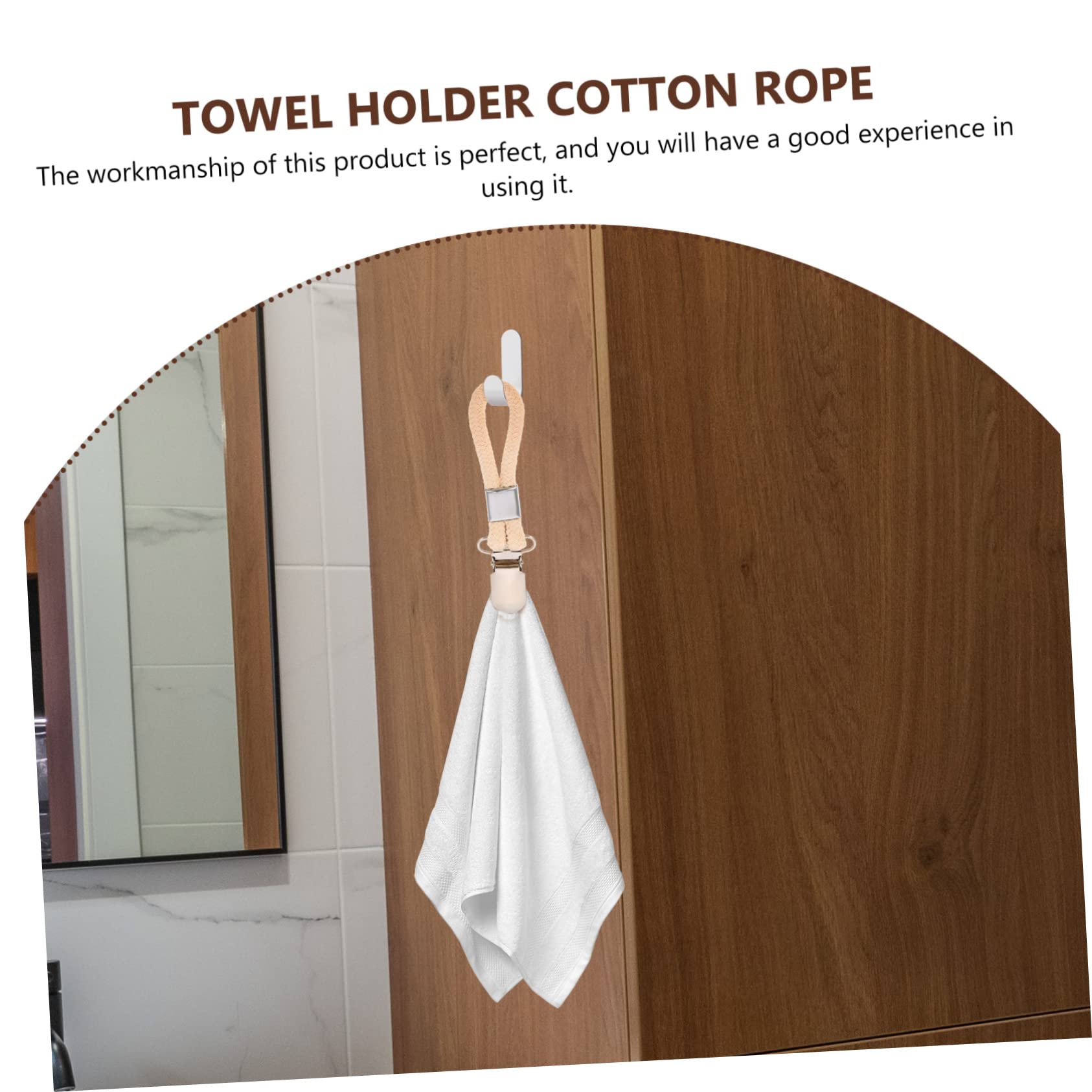Ciieeo 20 Piezas Toallero de cuerda de algodón Clip toallas baño perchas de clip de gancho de tela titular de la toalla de plato toalleros clips para colgar ropa a prueba de polvo acortar