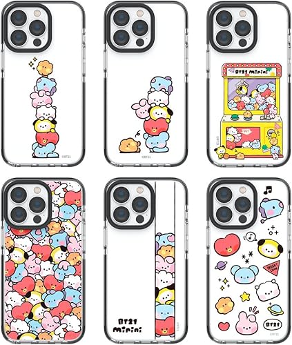 Miniatura 3 de BT21 Funda para iPhone 15 Pro Max, Minini línea transparente a prueba de golpes transparente TPU Jelly Cover Case 6.7 pulgadas (juego)