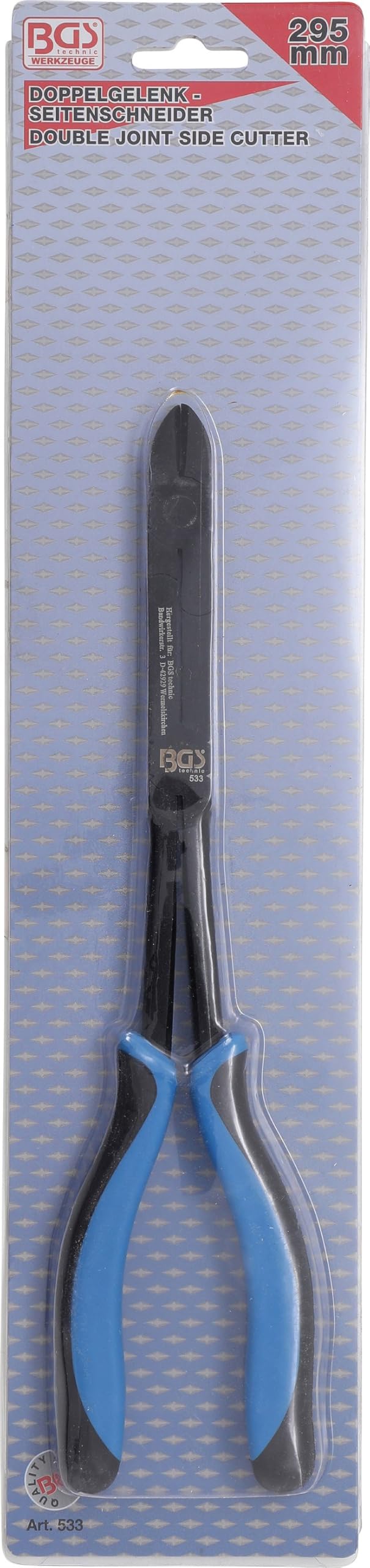 BGS 533 | Pince coupante de côté à double articulation | 295 mm
