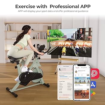 MERACH Exercse Bke, Brake Pad Statonary Bke Wth Exclusve App, Low Nose Ndoor Cyclng