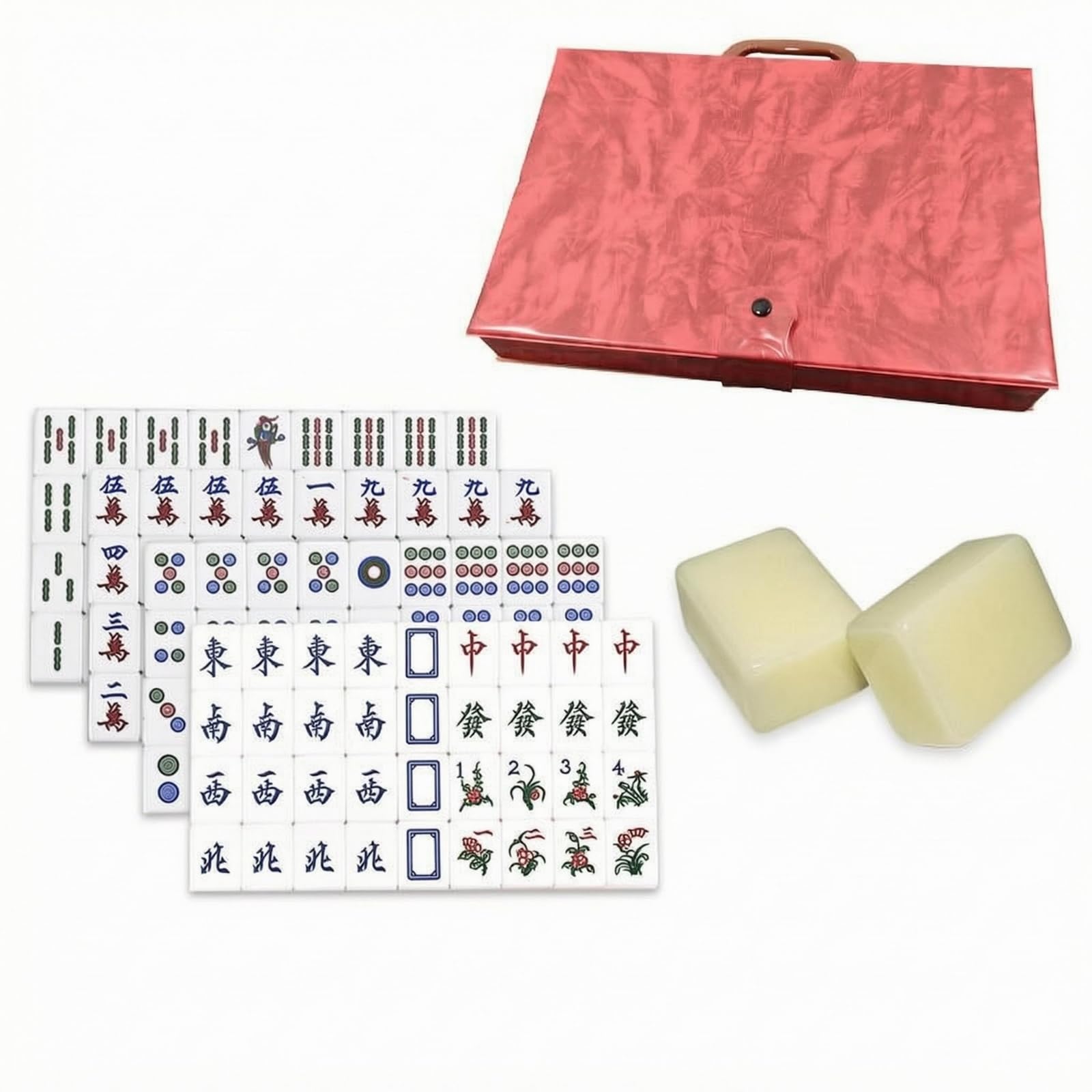 Fichas mahjong forma rectangular predolo con estuche rojo el regalo ideal de cumpleaños 7