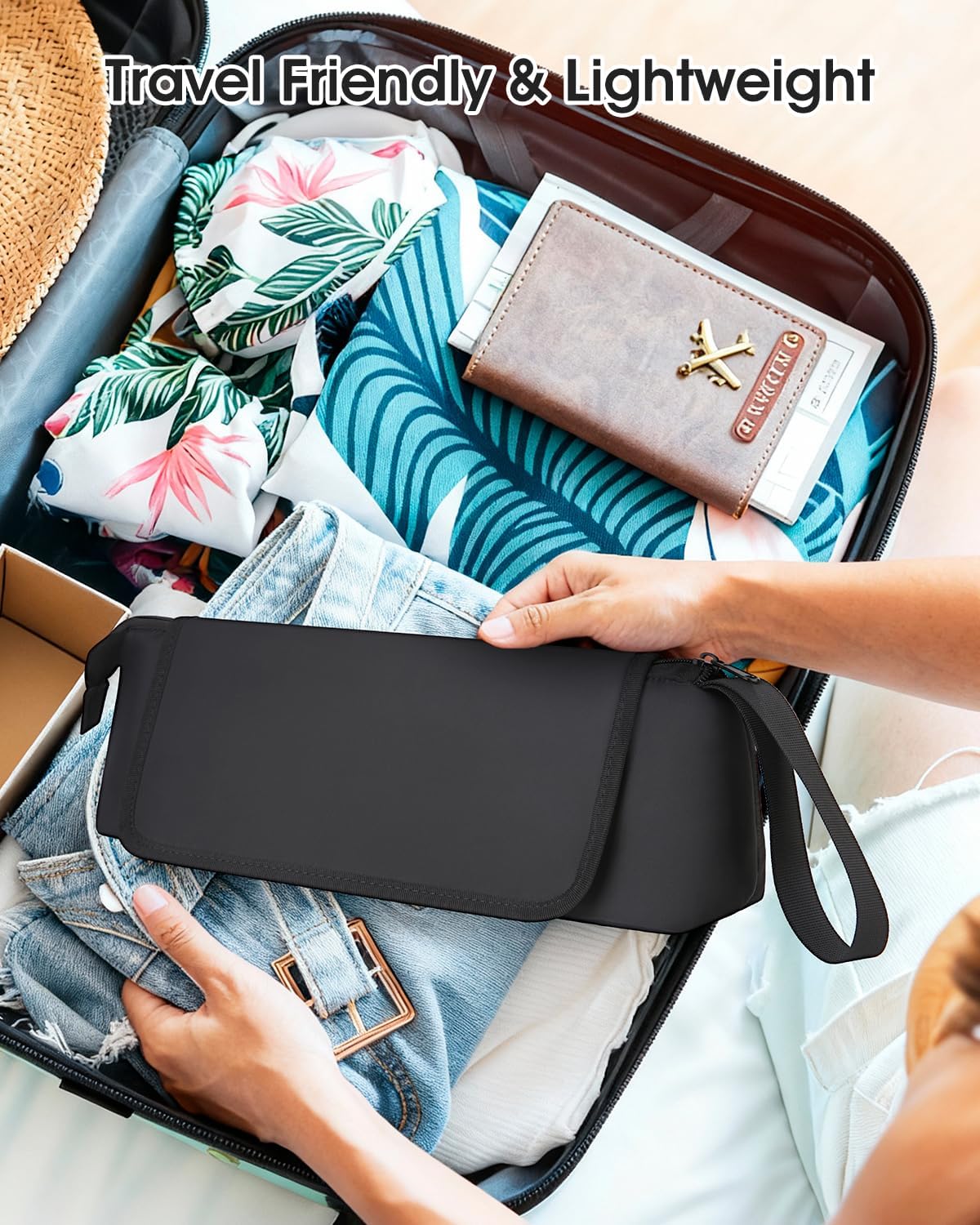 Hair Tools Travel Bag with Heat-Resistant Mat, Large Capacity Organizer for Curling Iron, Flat Iron, Blow Dryer & Hair Accessories, Portable Travel Case for Styling Tools (Midnight) - Image 6