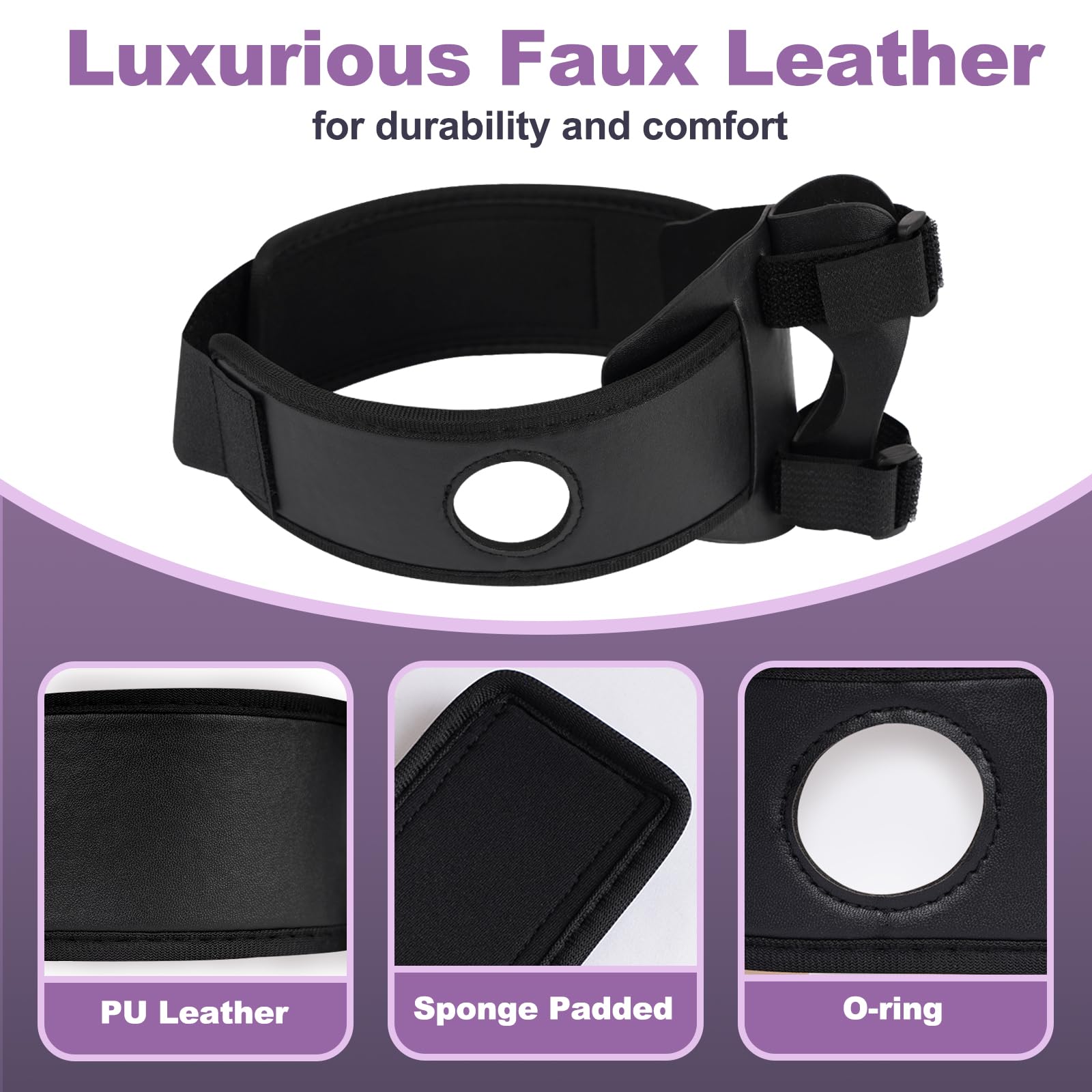 Strap On Dildo Harness Sex Toys Vibrator Forced Strap, Vibrator Wand Dildo Holder Leg Straps for Women Hands-Free Play, Adjustable Strap-On Harness for Lesbian Gay Couples Beginner Vaginal Anal Play: Black