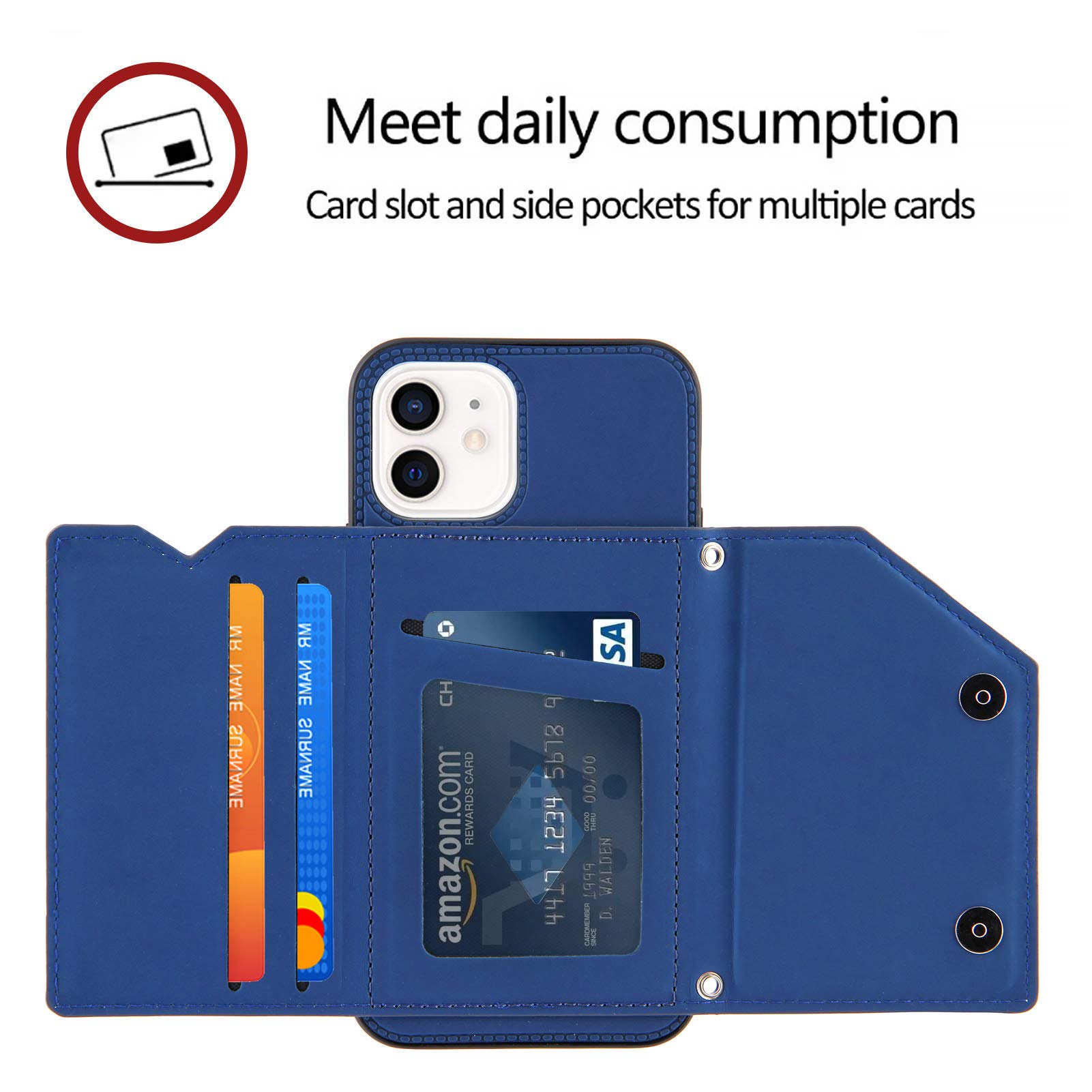 Coque Portefeuille Magnétique Pour IPhone 12 Mini | Housse En Cuir PU Avec Fentes Cartes Et Support Intégré - Fleur Blanche