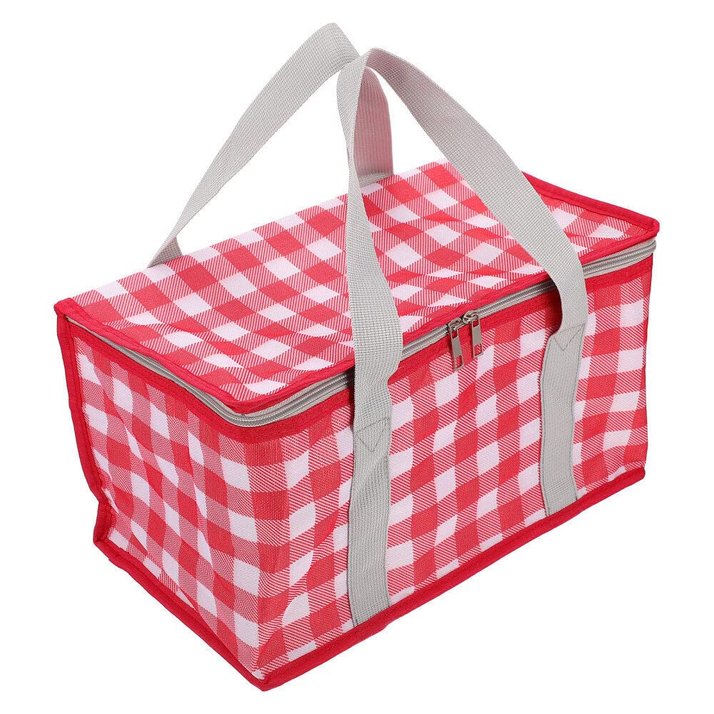 Sisliya Cool Cooler Bag Large, Thermos Cool Bag, Insulated Bag Food Delivery Bag, Pizza hot Frozen Food Delivery Bag, Extra Large Collapsible Leakproof for Picnic Camping Grocery Shopping (RED)