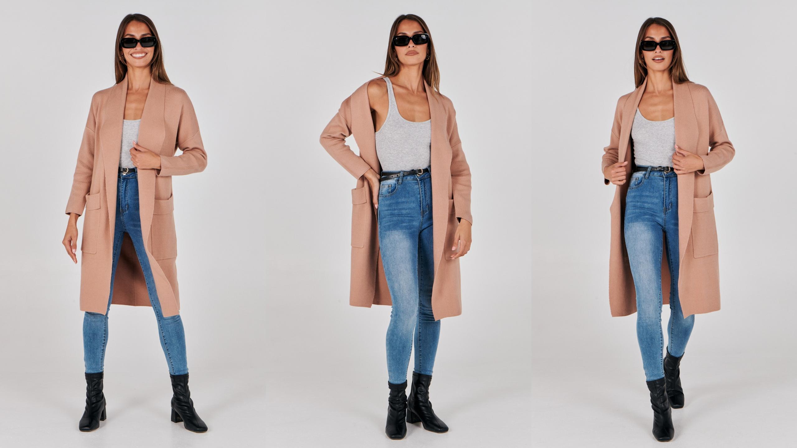 Prinbara Long Cardigan for Women Casual Long Sleeve Open Front