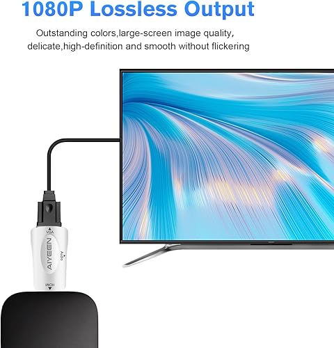 Miniatura 7 de AIYEEN Adaptador HDMI a VGA, adaptador HDMI macho a VGA de 1080 p con cable conector de audio de 0.138in compatible con monitor, laptop,