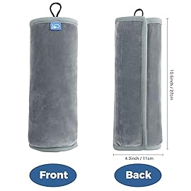 COOLBEBE Seat Belt Pillow for Kids, Extra Soft Toddler Travel Pillow for Car Seat, Universal Carseat Strap Cushion Pads for Childs Baby People Adults, Grey
