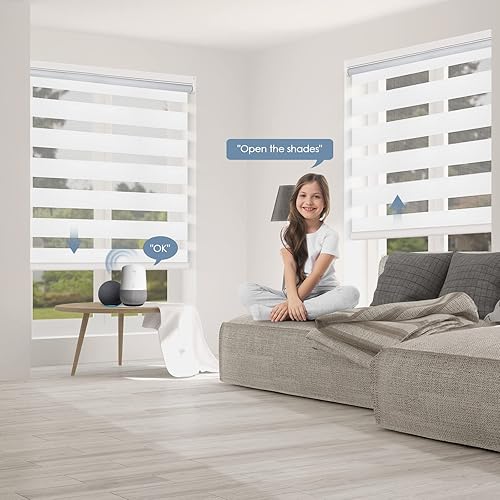 Miniatura 7 de Grandekor Persianas motorizadas de cebra con control remoto, persianas motorizadas