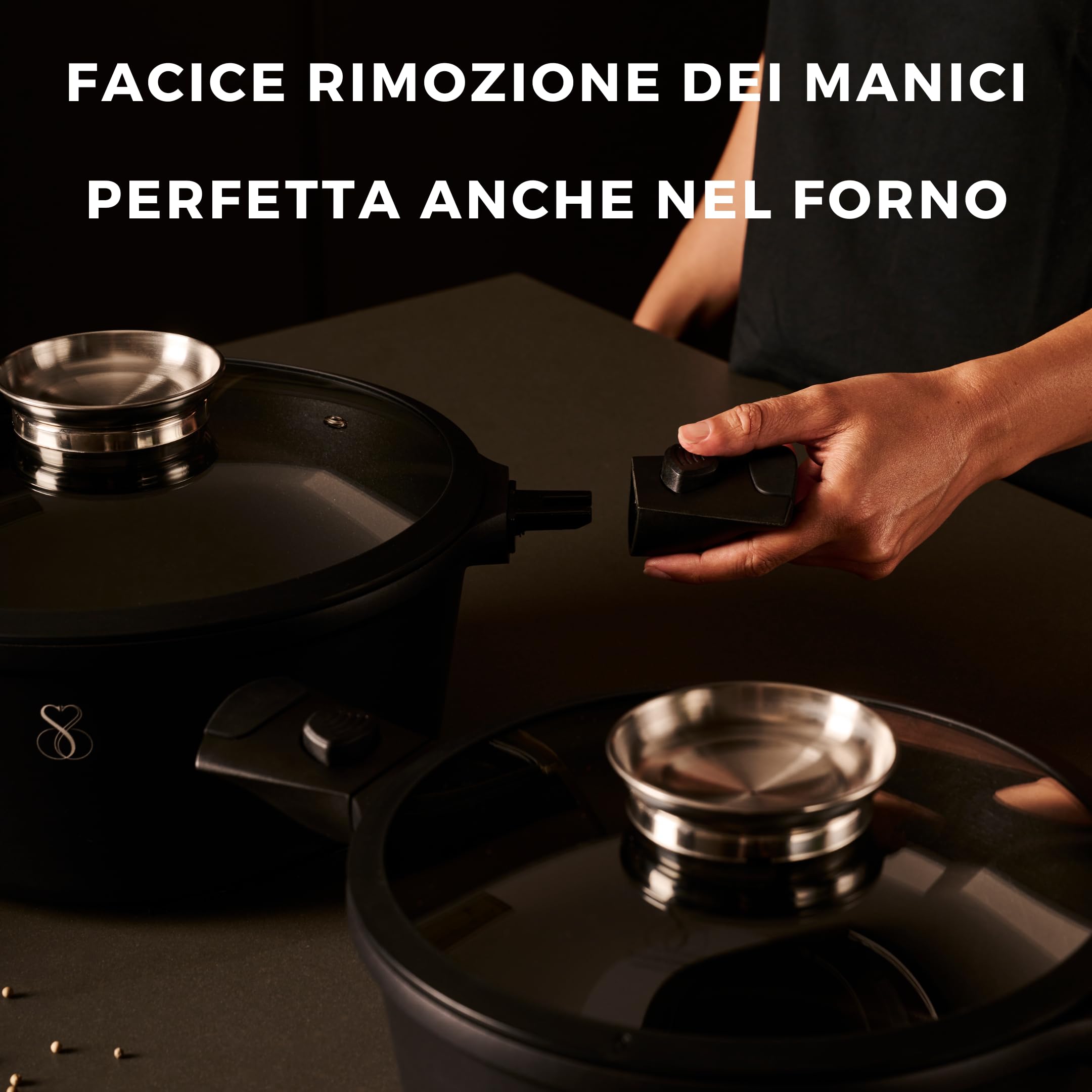 Stone&Stone Pentola 24cm professionale estremamente antiaderente con tecnologia tedesca fondo in acciaio casseruola cuoci pasta pentole anche per gas/forno e induzione sana priva di pfoa