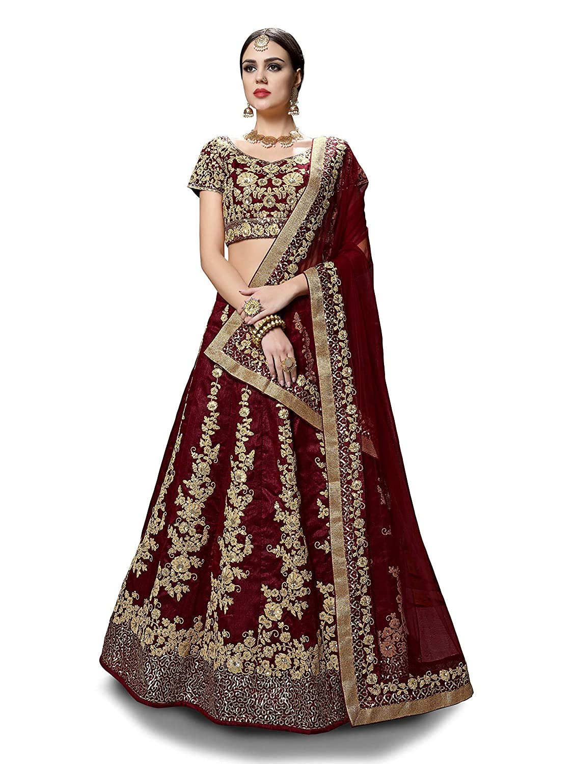 Rote und blaue Pakistanische Designer-Hochzeitskleidung, Lengha-Anzüge, genähte Bluse, verschönert mit Pailletten-Stickerei, Lahenga-Choli. Gr. 46, Wahl -2