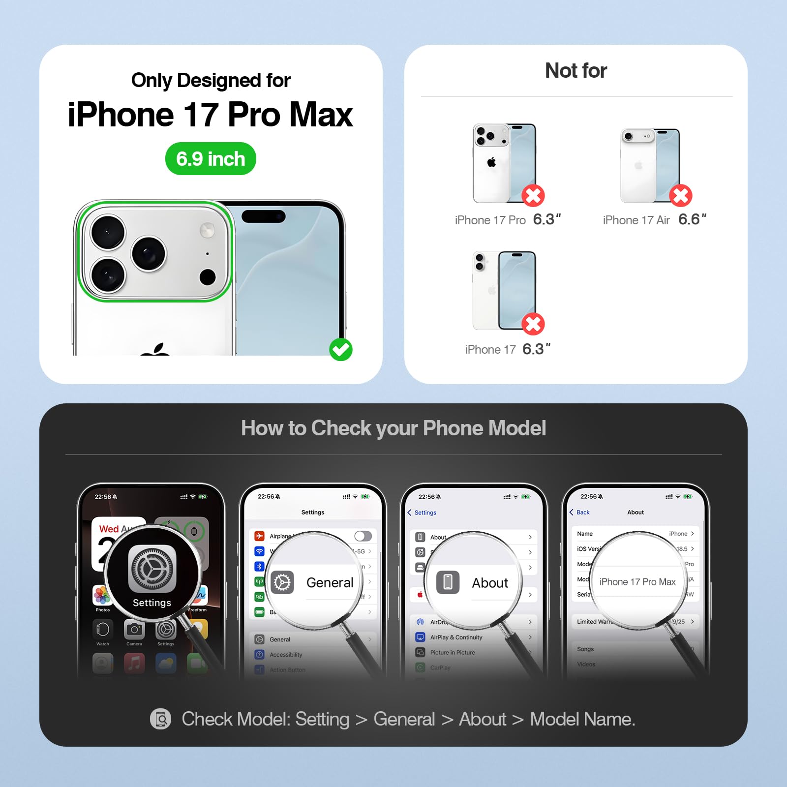 Custodia a portafoglio compatibile con Phone 17 Pro Max, con porta carte di credito, blocco RFID, cerniera, poket, in pelle PU, con cinturino da polso, slot per carte di credito, unisex, per
